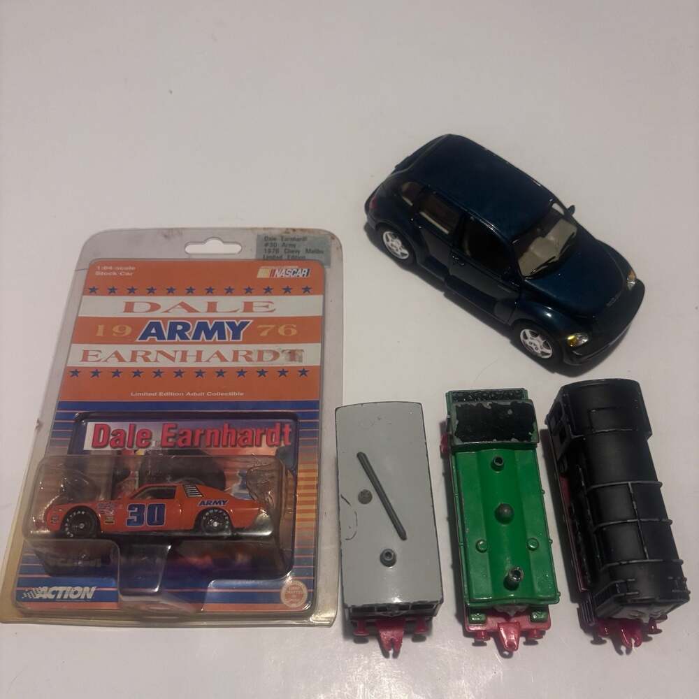 Action Dale Earnhardt #30 Army 1976 Chevy Malibu 1:64 NASCAR Stock Car bundle